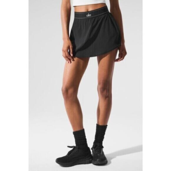 Alo Yoga Match Point Tennis Skirt Black - L 🎾🎾 - Picture 6 of 7